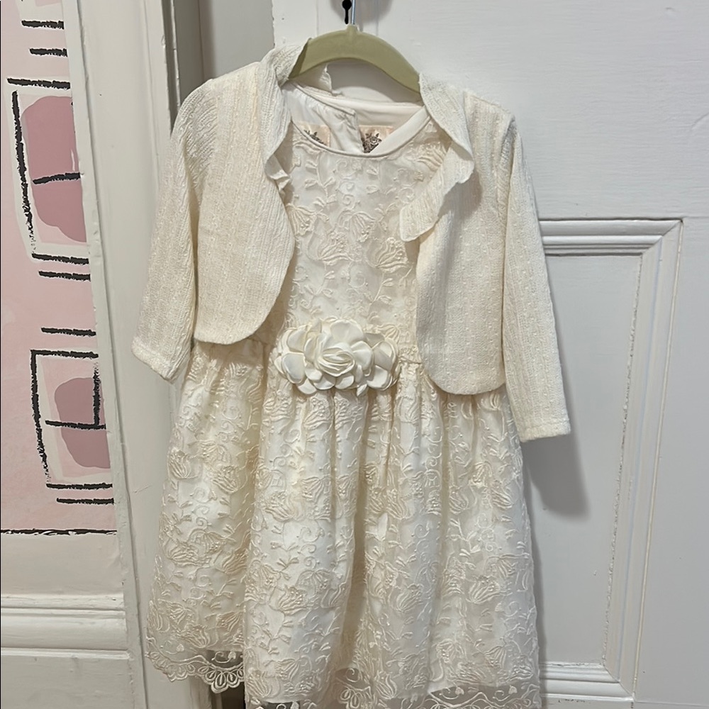 Laura Ashley Cream Kids Dress with Jacket